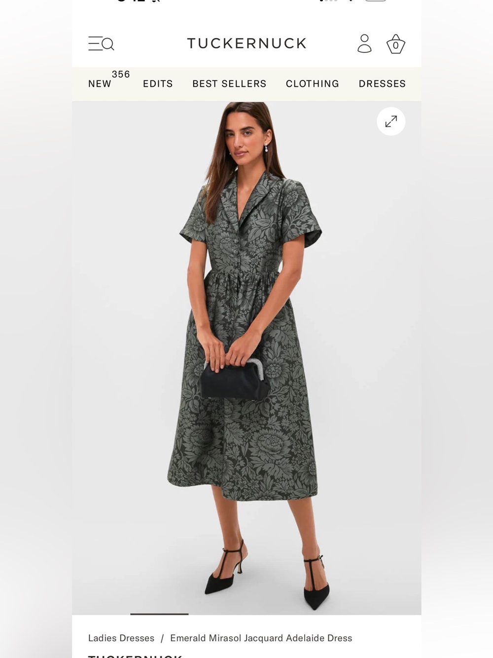 Tuckernuck Emerald Floral Jacquard Midi Dress